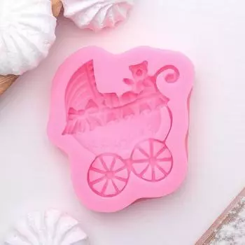 2581424 Молд 8*7*1,7 см 'Коляска'цвет МИКС