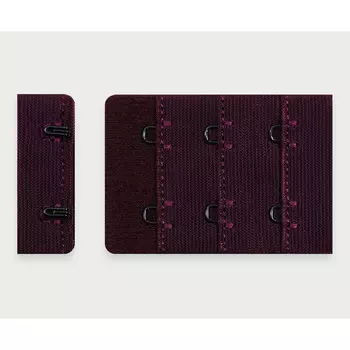 2587 Текстильная застежка с крючками 2*3 для бюстгальтера 38мм, Arta-F (076 сливовое вино)