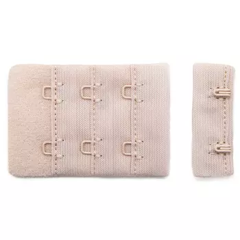 2587 Текстильная застежка с крючками 2*3 для бюстгальтера 38мм, Arta-F (168 серебристый пион)