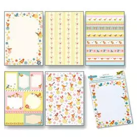 260402 Рисовая бумага 'Птицы' А4, самоклеящаяся, упак./5 листов, Folia