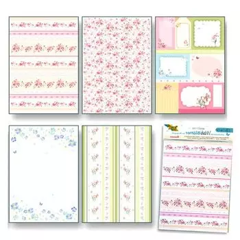 260404 Рисовая бумага 'Розы' А4, самоклеящаяся, упак./5 листов, Folia