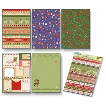260407 Рисовая бумага 'Рождество' А4, самоклеящаяся, упак./5 листов, Folia
