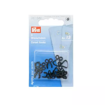 261549 Крючки и петли для корсета (латунь) № 13 черный цв. Prym