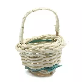 26212 Корзинка плетеная 4,0см*3,0см (бело-голубой)