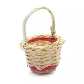 26212 Корзинка плетеная 4,0см*3,0см (бело-розовый)