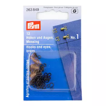 263849 Крючки и петли (латунь) 1 черный цв. Prym