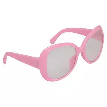 26504 Очки со стеклом, пластик, 8,5 см, 1шт (св.розовый)