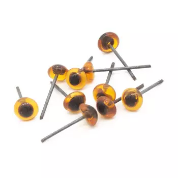 26521 Глазки 4 мм на металл.ножке, упак/10шт, коричневые