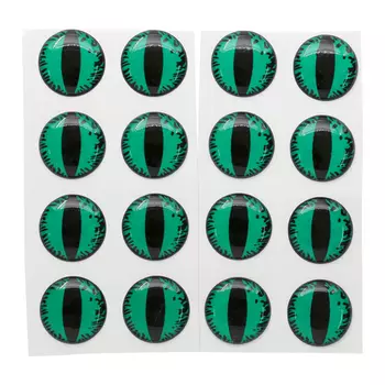 26652 Глаза на клеевой основе 14мм, уп/16 шт цв. зел.