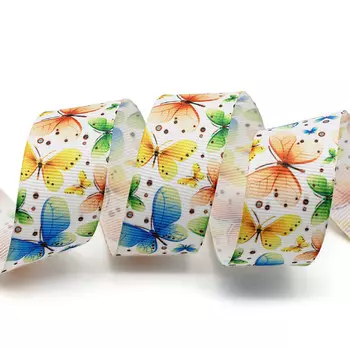 26725 Лента 25мм репсовая R5-1 (печать полноцв. сублимационная) 22,5м+/-5см