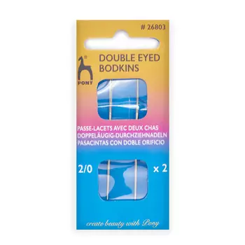26803 Иглы для вязаных изделий с двойным ушком № 2/0, 2 шт PONY