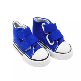 27015 Кеды на 2-х липучках 7,5 для кукол, выс.4,5см., пара, цв.син.