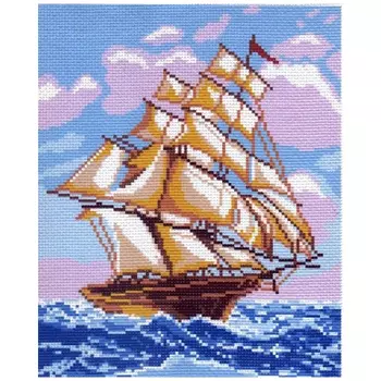 271-1 Канва с рисунком Матренин посад 'На всех парусах' 19*24см (28*37см)