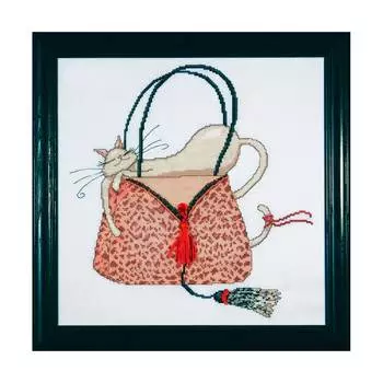 2728 DWC Набор для вышивания 'Кошка на леопардовой сумочке' 30х30 см
