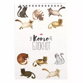 2737380 Блокнот 'Кото блокнот', на гребне, А5, 40 листов