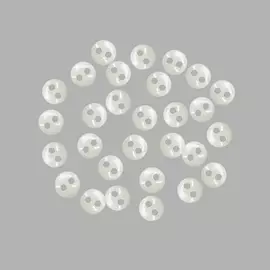 27385 Пуговицы 'Мини' на 2 прокола, 6мм, уп.50шт. +/- 2 шт. пластик, цв.белый