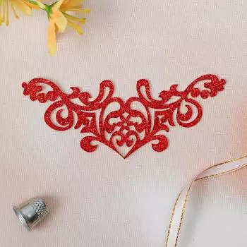 2802274 Термоаппликация 'Блёстки. Узор', 12,5см, цвет красный