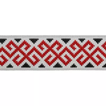 28113 Тесьма отделочная 28мм*10м (V1 красный)