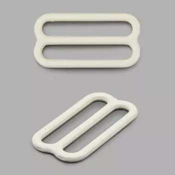 2829 Пряжка-регулятор для бюстгальтера 20мм, металл, Arta-F (004 приглушенный белый)