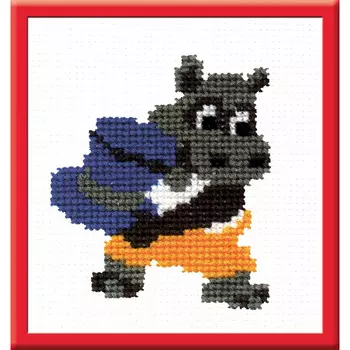 282 Набор для вышивания РС-Студия 'Бегемотик со шляпой' 11*8 см