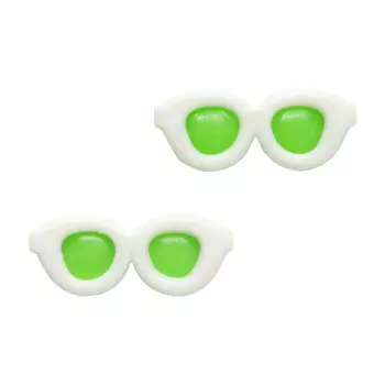 28539 Очки мини пластик, 3см*0,7см, уп/2шт. Зеленый