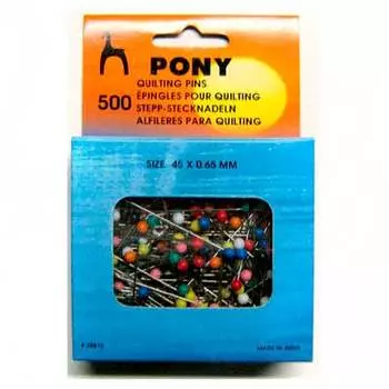 28815 Булавки наметочные цветная головка 0,65 мм/45 мм, сталь/пластик, 500 шт PONY