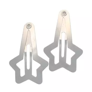 28833 Заколка мини Звезда 20мм*30мм, уп/2 шт, никель