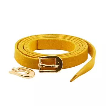 28848 Ремешок горч. из иск.замши 0,9см*0,8м. + пряжка мини С3271 золото упак/2 шт.