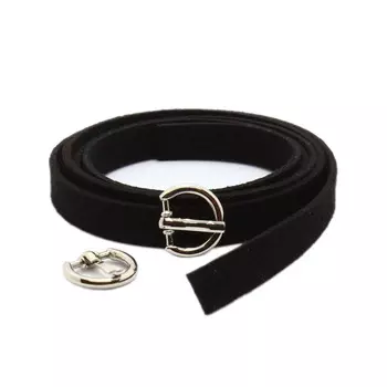 28859 Ремешок чёрн. из иск.замши 0,9см*0,8м. + пряжка мини С3370 сер. упак/2 шт