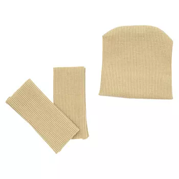 28875 Комплект одежды для игрушек цв.песочн : шапка/ гетры 9,5см*10см/ 3см*8см, песочный