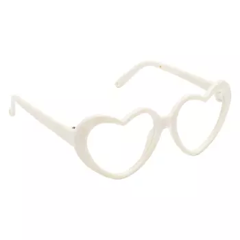 28887 Очки без стекла , пластик, сердце, 8,0 см , упак/1шт (белый)