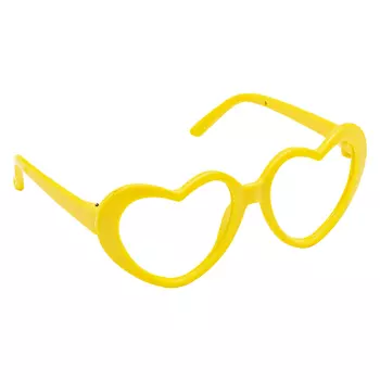 28887 Очки без стекла , пластик, сердце, 8,0 см , упак/1шт (желтый)