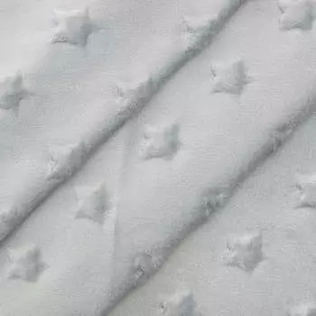 28979 Плюш Звезды (45см*50 см +- 2см) , ворс 2,5мм: плотность 240гр./м.кв (серый)