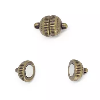 29378 Застёжка для бус Z-150 магнитная, 15мм*9мм, упак(2шт) цв. бронза