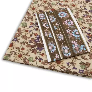 29490 Набор для творчества 20 'Ткань х/б с лентой' 48*50см+1м+1м (25723/25320 коричневый)