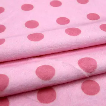 29495 Мех коротковорсовый 3мм с принтом горох, 47*47см (+/-2см), 100% п/э (светло-розовый/розовый)