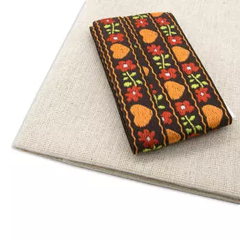 29503 Набор для творчества 'Ткань с тесьмой жаккард ' 50*50см+2м (21947/21114 коричневый)