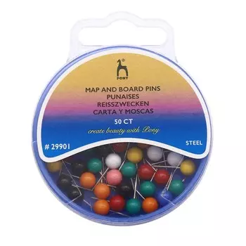 29901 Булавки портновские 0,8мм/15мм, сталь, 50шт PONY