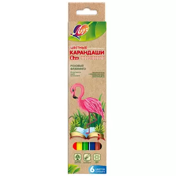 29С 1739-08 Карандаши цветные шестигранные 'ZOO' 6 цв. (пластиковые)