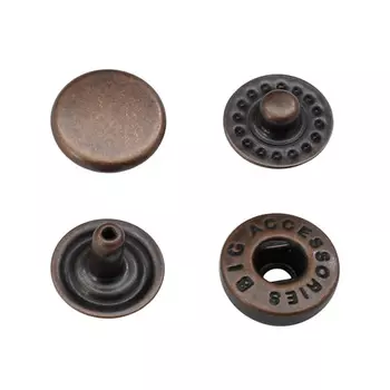 2/10 Кнопка 10мм, темная медь ГР