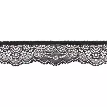 2.123Р Кружево эластичное 3,5см*10м (черный/белый)