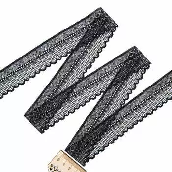 2.124Р Кружево эластичное 3,5см*10м (черный/белый)