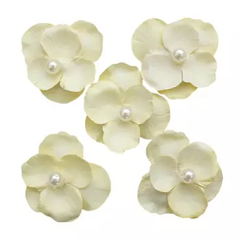 2-15122 Бумажные цветы 'Фиалки', d 5 см, упак./5 шт., Astra&amp;Craft (кремовый)