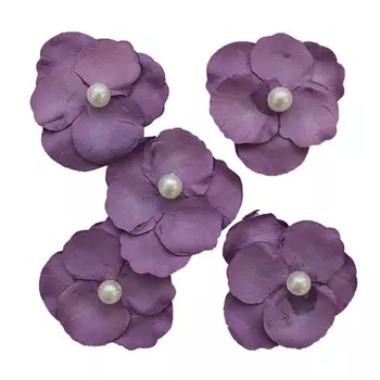 2-15122 Бумажные цветы 'Фиалки', d 5 см, упак./5 шт., Astra&amp;Craft (фиолетовый)