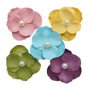 2-15122 Бумажные цветы 'Фиалки', d 5 см, упак./5 шт., Astra&amp;Craft (микс)