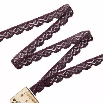 2.196-201Р Кружево сетка 1,3см*12,2м (+/-2,2м) (темно-бордовый)