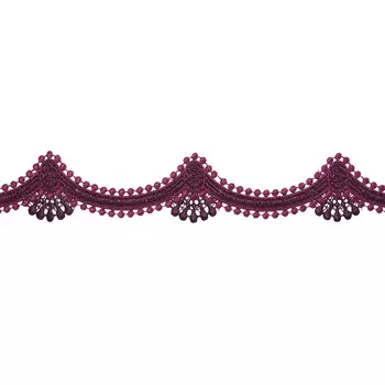 2.218Р Кружево гипюр 4см*14м (коричневый/бордовый)