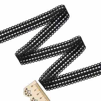 2.22-23P Кружево эластичное 2,5см*10м (черный)