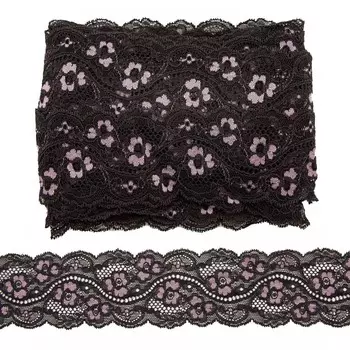 2.24-26P Кружево эластичное 6см*10м (серый/розовый)