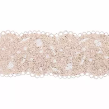 2.37P Кружево эластичное 8,5см*10м (св.розовый/серебро)